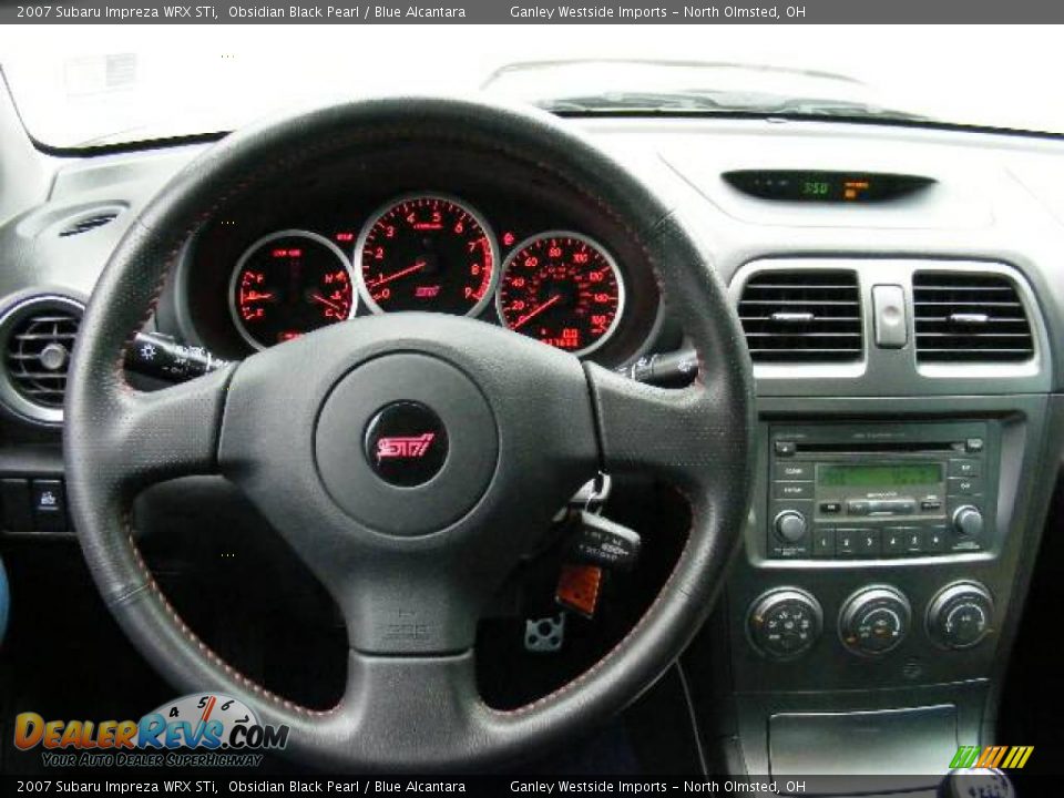 2007 Subaru Impreza WRX STi Obsidian Black Pearl / Blue Alcantara Photo #14