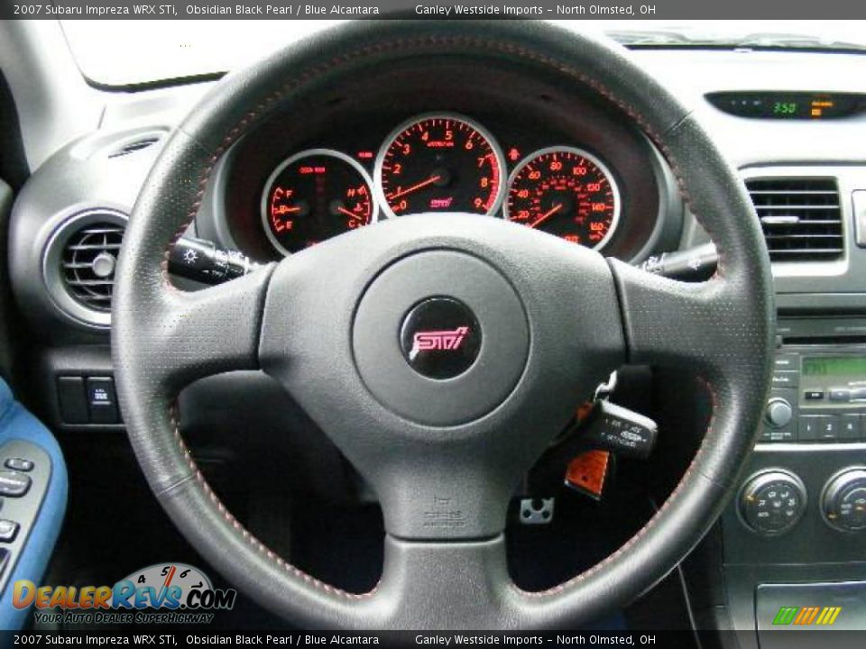2007 Subaru Impreza WRX STi Obsidian Black Pearl / Blue Alcantara Photo #15