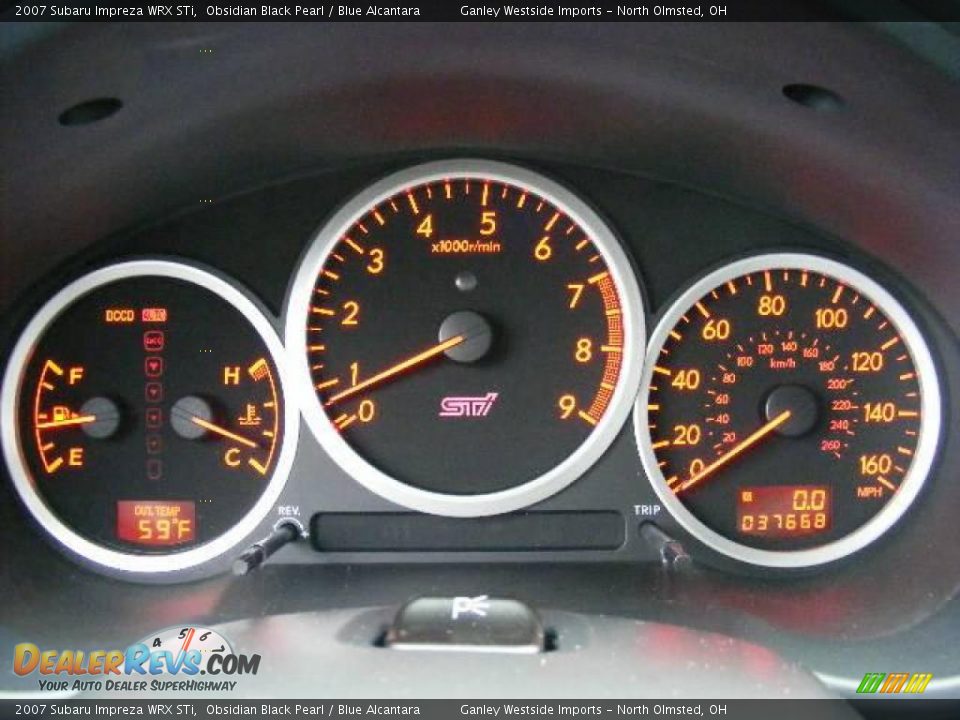 2007 Subaru Impreza WRX STi Obsidian Black Pearl / Blue Alcantara Photo #16