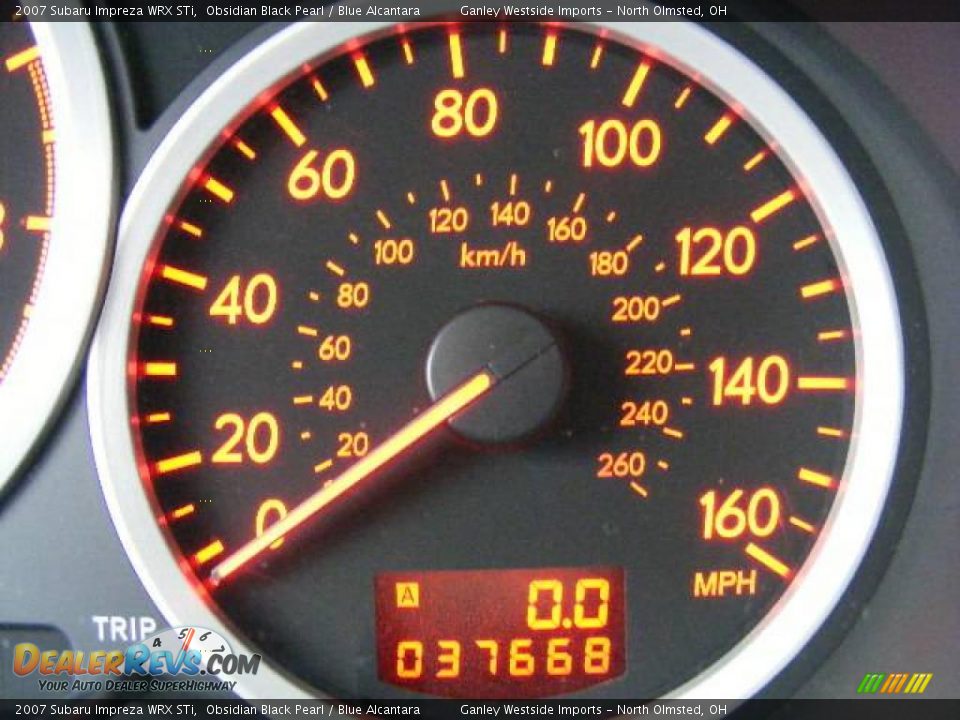 2007 Subaru Impreza WRX STi Obsidian Black Pearl / Blue Alcantara Photo #17