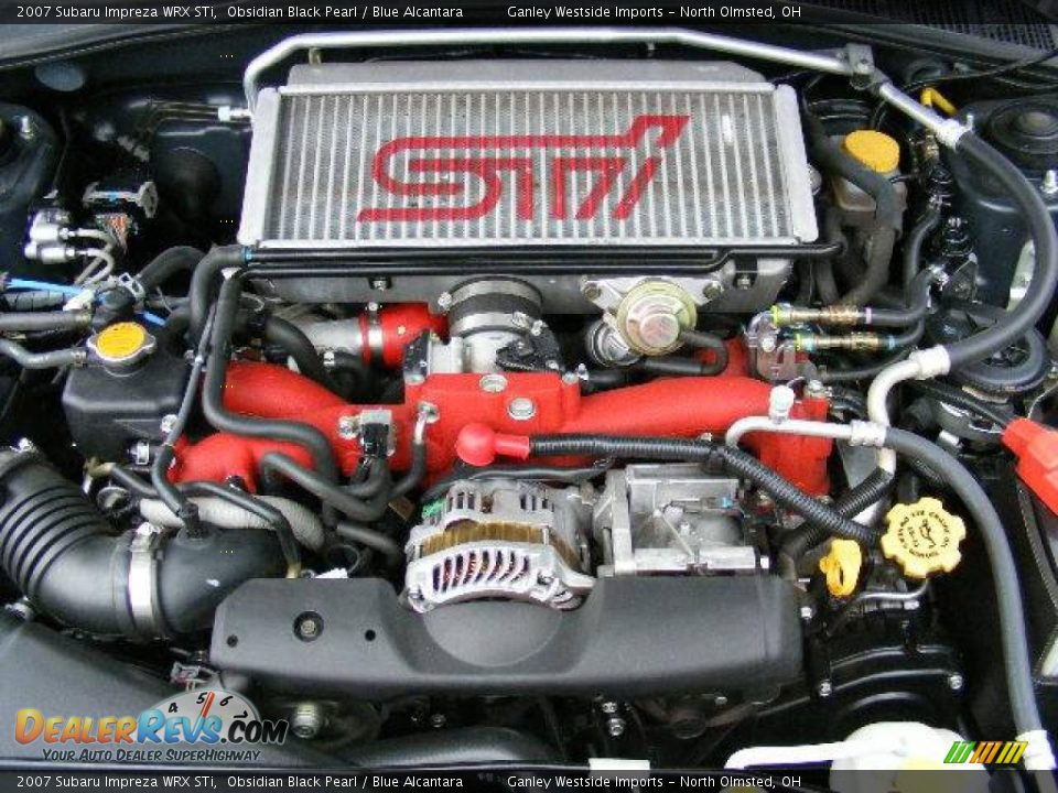 2007 Subaru Impreza WRX STi Obsidian Black Pearl / Blue Alcantara Photo #24