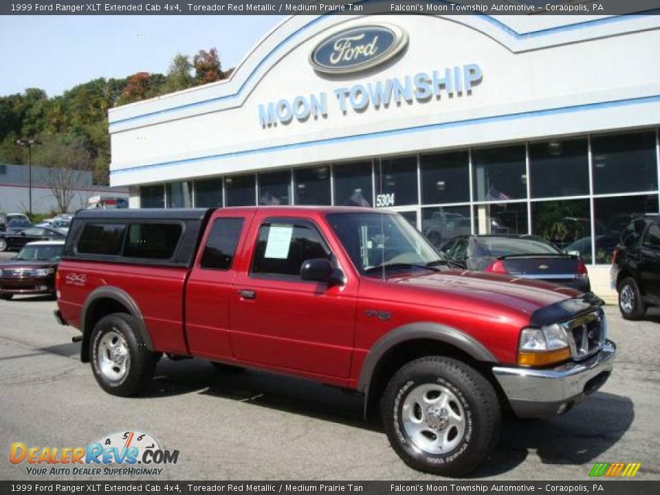 1999 Ford Ranger XLT Extended Cab 4x4 Toreador Red Metallic / Medium Prairie Tan Photo #1