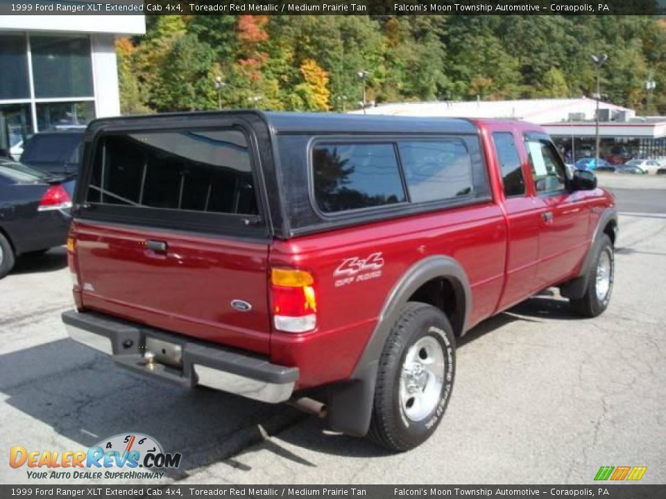 1999 Ford Ranger XLT Extended Cab 4x4 Toreador Red Metallic / Medium Prairie Tan Photo #2