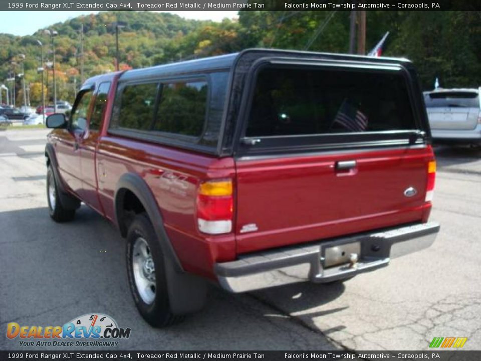 1999 Ford Ranger XLT Extended Cab 4x4 Toreador Red Metallic / Medium Prairie Tan Photo #4