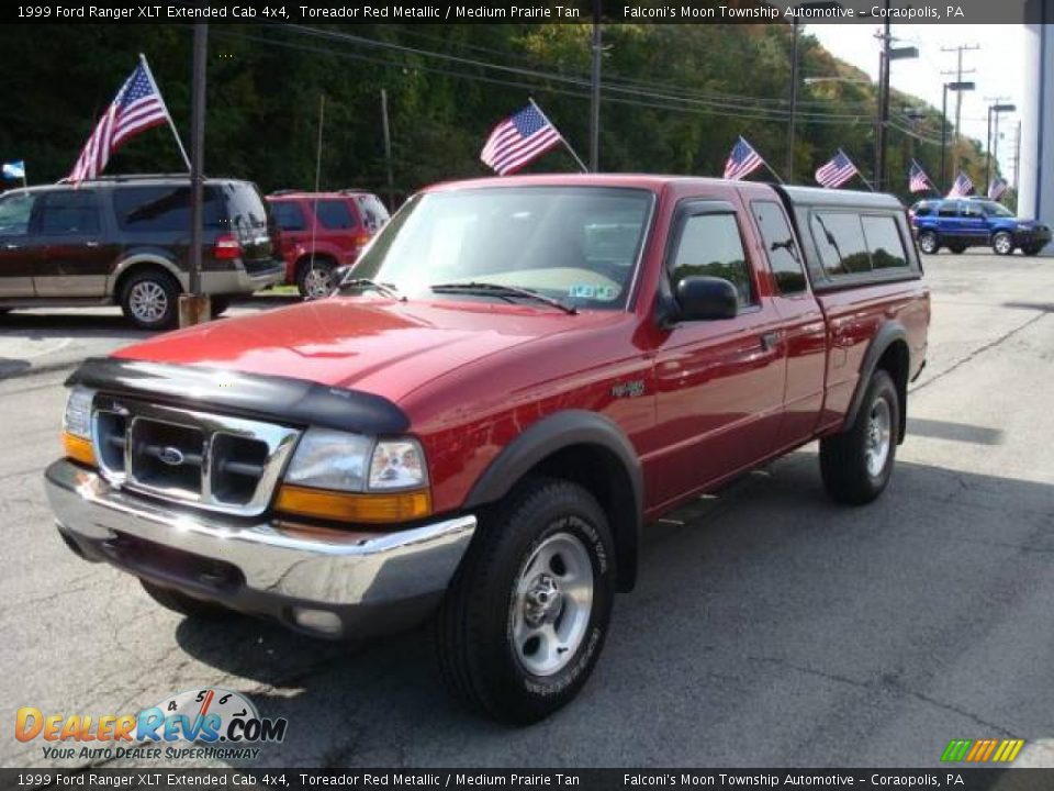 1999 Ford Ranger XLT Extended Cab 4x4 Toreador Red Metallic / Medium Prairie Tan Photo #5