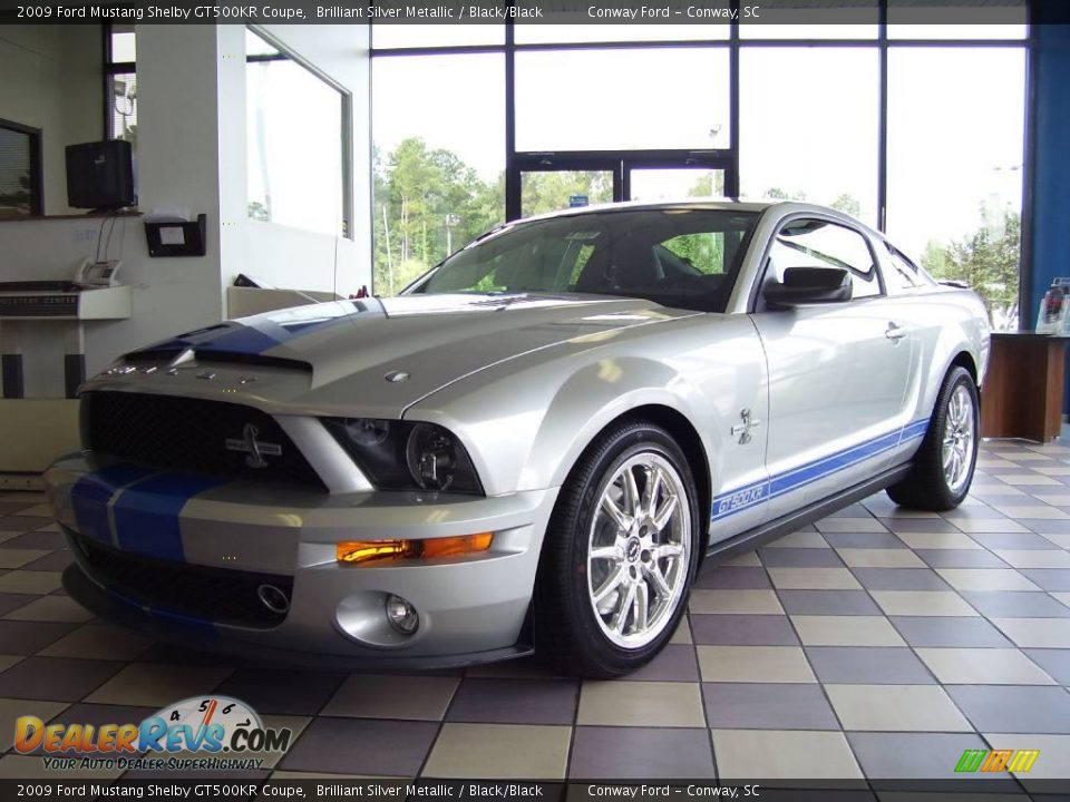 2009 Ford Mustang Shelby GT500KR Coupe Brilliant Silver Metallic / Black/Black Photo #1