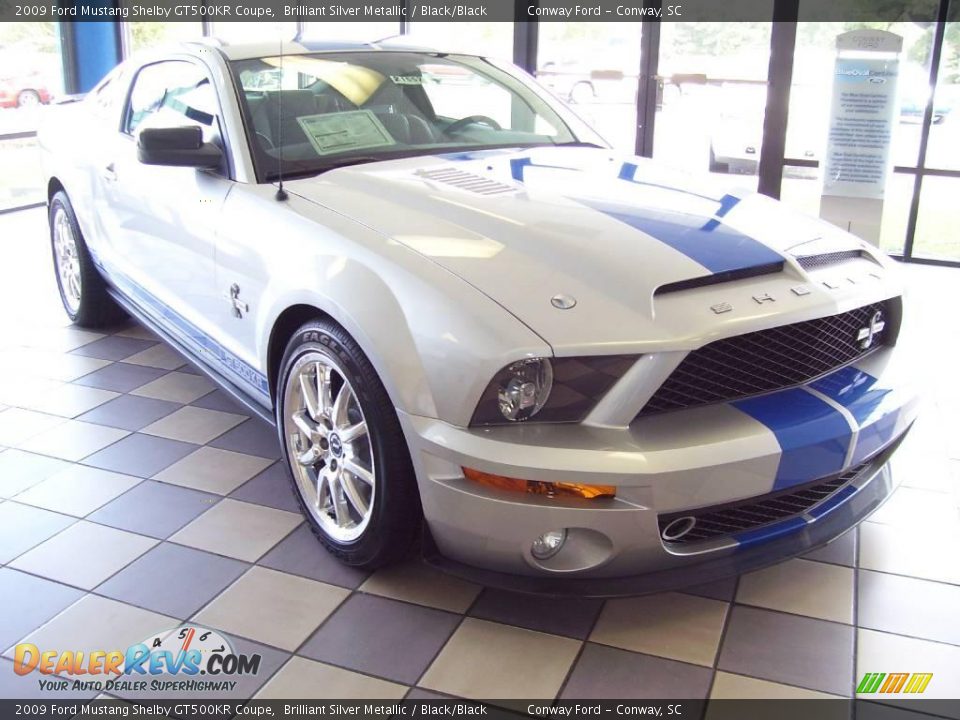 2009 Ford Mustang Shelby GT500KR Coupe Brilliant Silver Metallic / Black/Black Photo #3