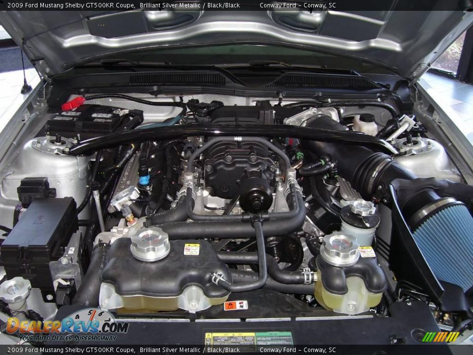 2009 Ford Mustang Shelby GT500KR Coupe Brilliant Silver Metallic / Black/Black Photo #4