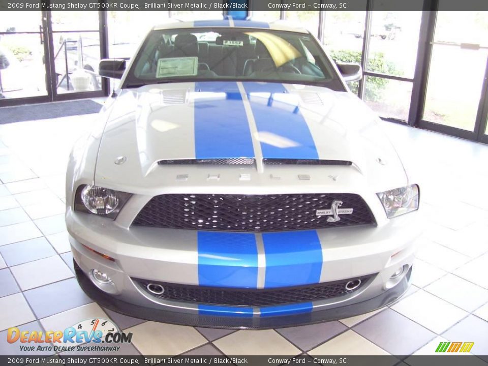 2009 Ford Mustang Shelby GT500KR Coupe Brilliant Silver Metallic / Black/Black Photo #5