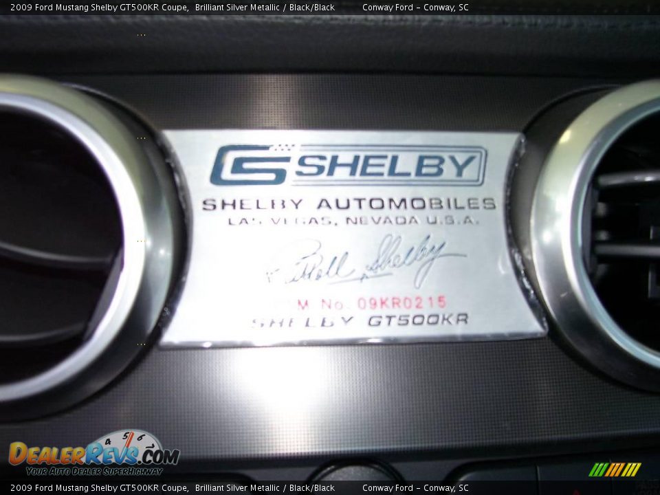 2009 Ford Mustang Shelby GT500KR Coupe Brilliant Silver Metallic / Black/Black Photo #6