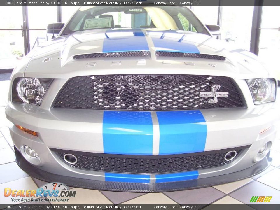 2009 Ford Mustang Shelby GT500KR Coupe Brilliant Silver Metallic / Black/Black Photo #13