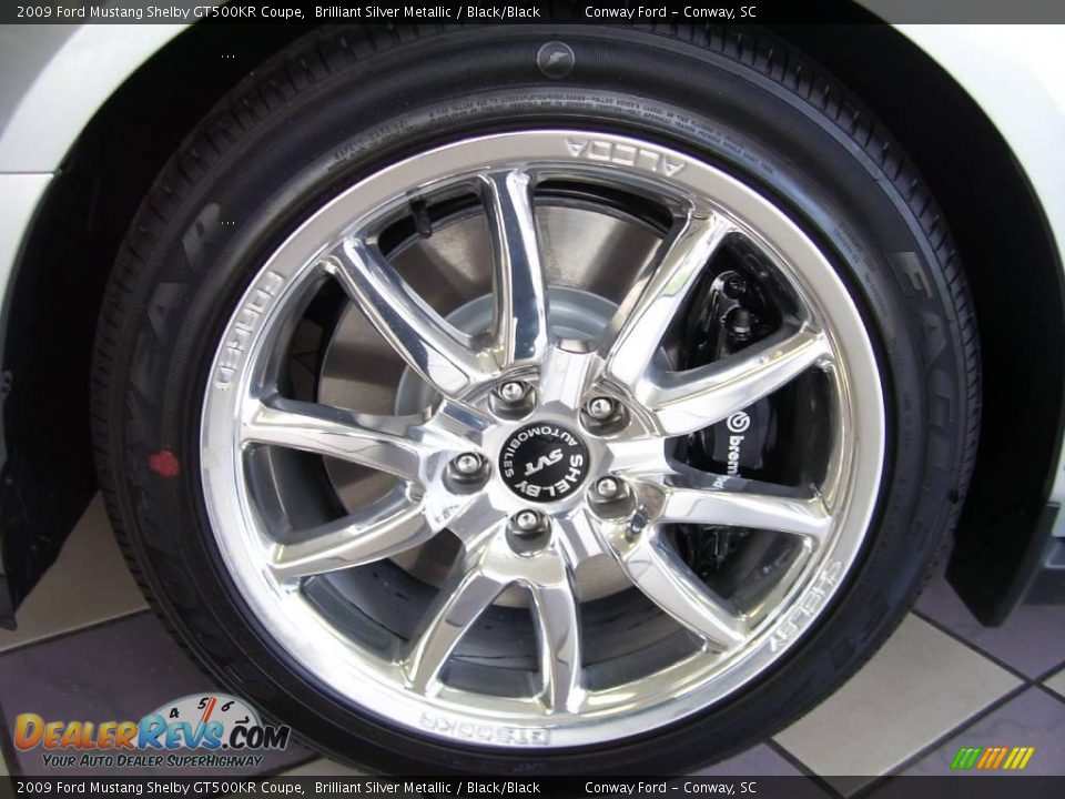 2009 Ford Mustang Shelby GT500KR Coupe Brilliant Silver Metallic / Black/Black Photo #14