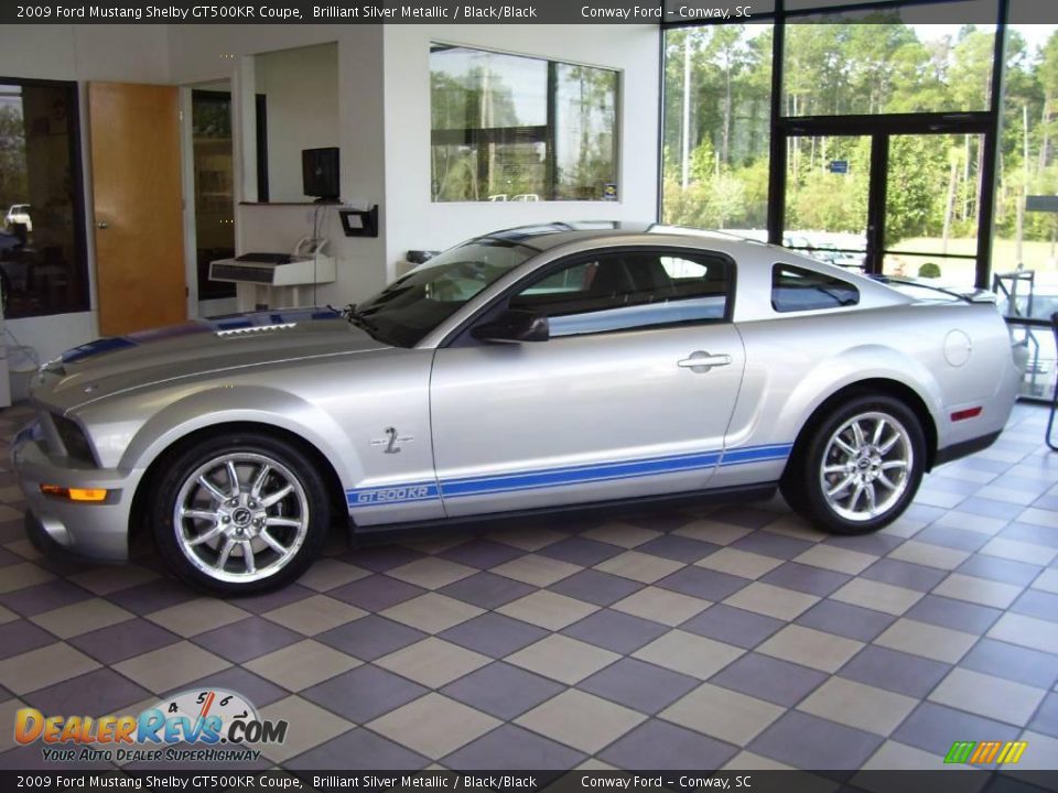 2009 Ford Mustang Shelby GT500KR Coupe Brilliant Silver Metallic / Black/Black Photo #16