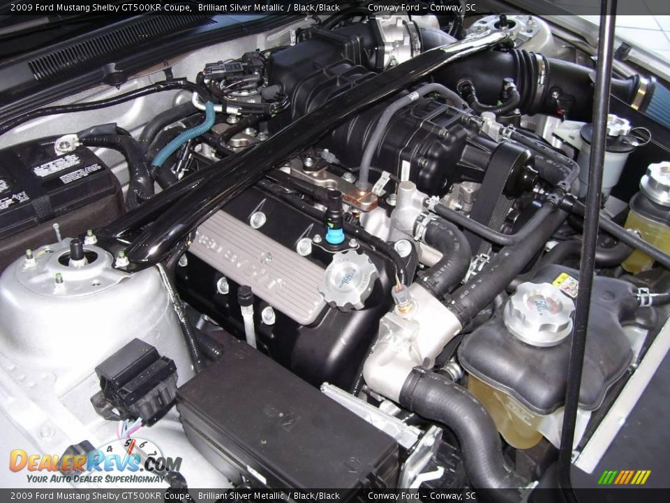 2009 Ford Mustang Shelby GT500KR Coupe Brilliant Silver Metallic / Black/Black Photo #20