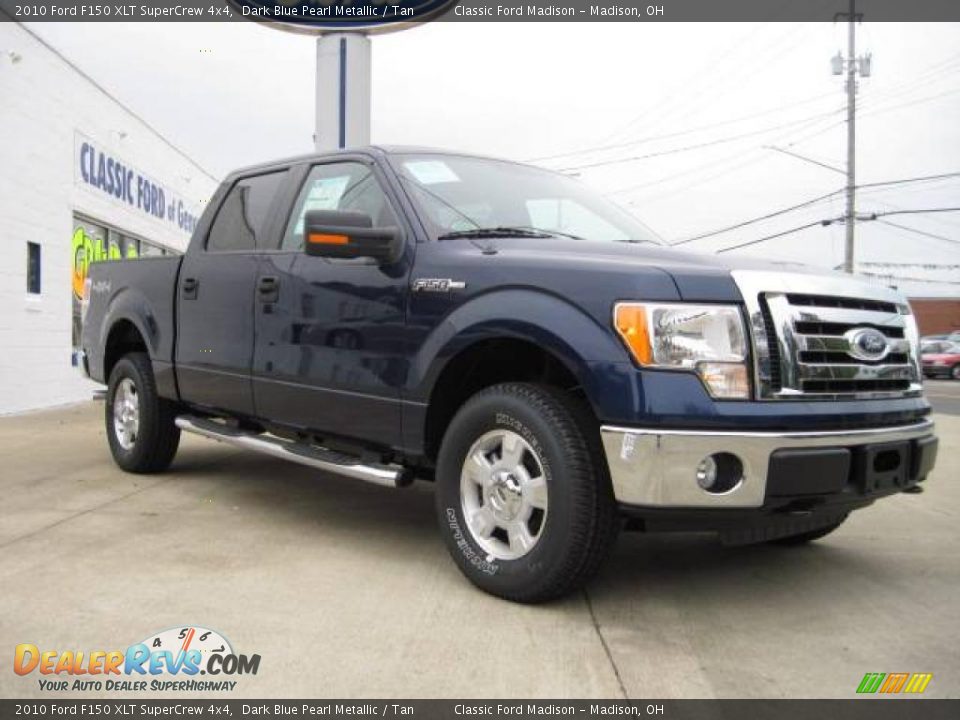 2010 Ford F150 XLT SuperCrew 4x4 Dark Blue Pearl Metallic / Tan Photo #3