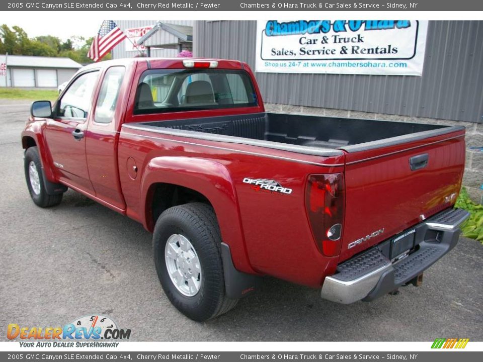 2005 GMC Canyon SLE Extended Cab 4x4 Cherry Red Metallic / Pewter Photo #8