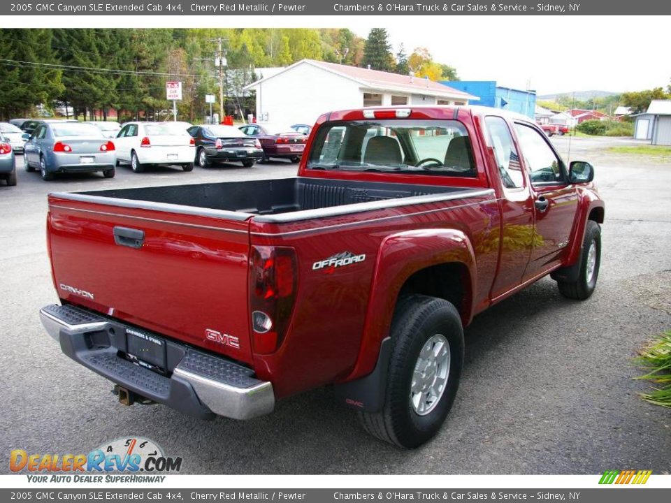 2005 GMC Canyon SLE Extended Cab 4x4 Cherry Red Metallic / Pewter Photo #9