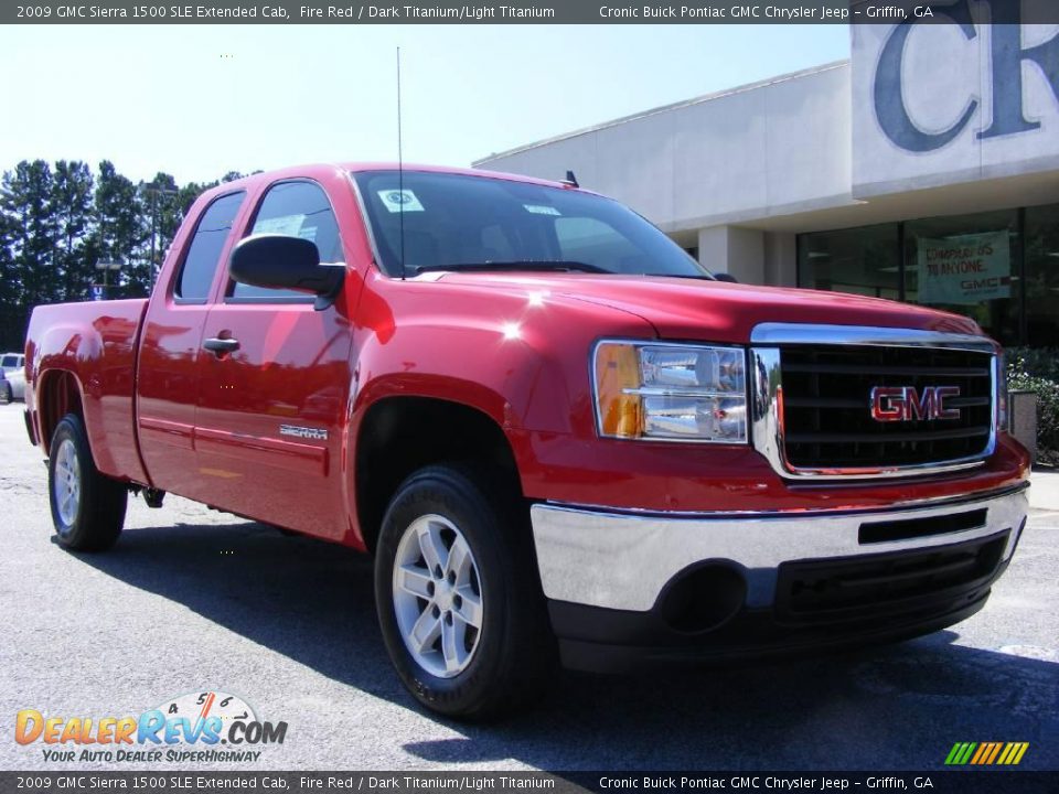 2009 GMC Sierra 1500 SLE Extended Cab Fire Red / Dark Titanium/Light Titanium Photo #2
