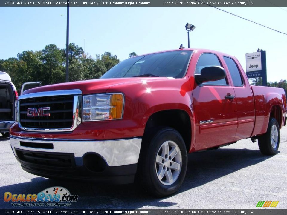 2009 GMC Sierra 1500 SLE Extended Cab Fire Red / Dark Titanium/Light Titanium Photo #4