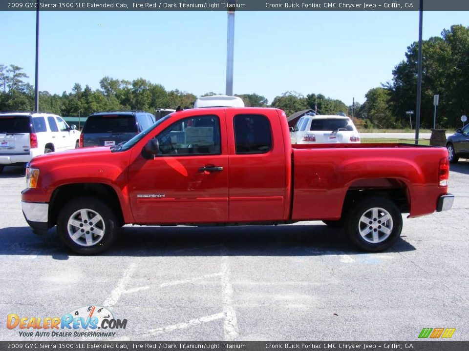 2009 GMC Sierra 1500 SLE Extended Cab Fire Red / Dark Titanium/Light Titanium Photo #5