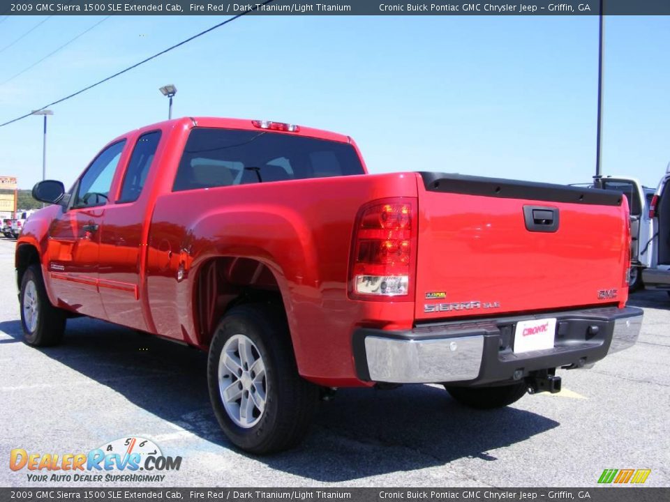 2009 GMC Sierra 1500 SLE Extended Cab Fire Red / Dark Titanium/Light Titanium Photo #6
