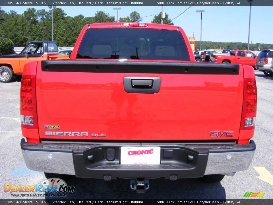 2009 GMC Sierra 1500 SLE Extended Cab Fire Red / Dark Titanium/Light Titanium Photo #7