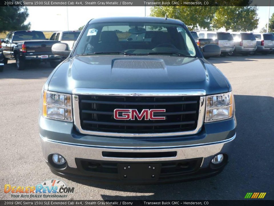 2009 GMC Sierra 1500 SLE Extended Cab 4x4 Stealth Gray Metallic / Ebony Photo #2