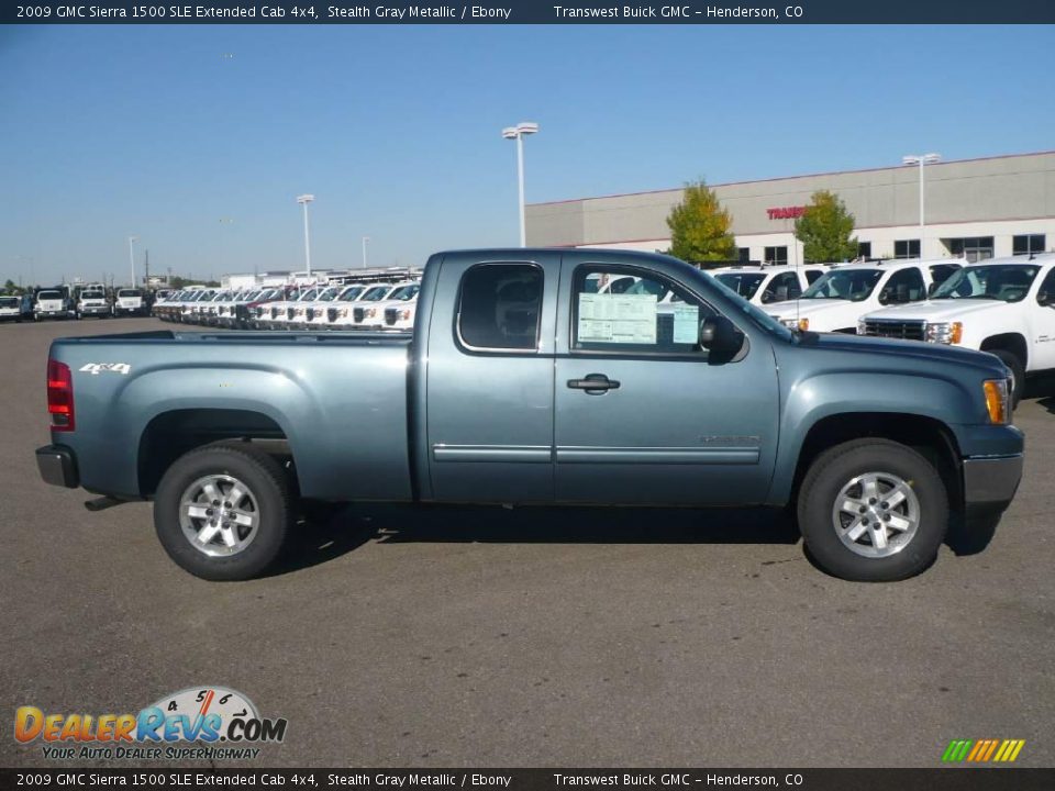 2009 GMC Sierra 1500 SLE Extended Cab 4x4 Stealth Gray Metallic / Ebony Photo #3