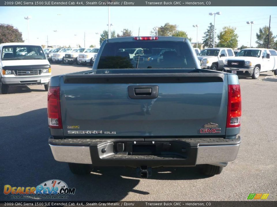 2009 GMC Sierra 1500 SLE Extended Cab 4x4 Stealth Gray Metallic / Ebony Photo #4