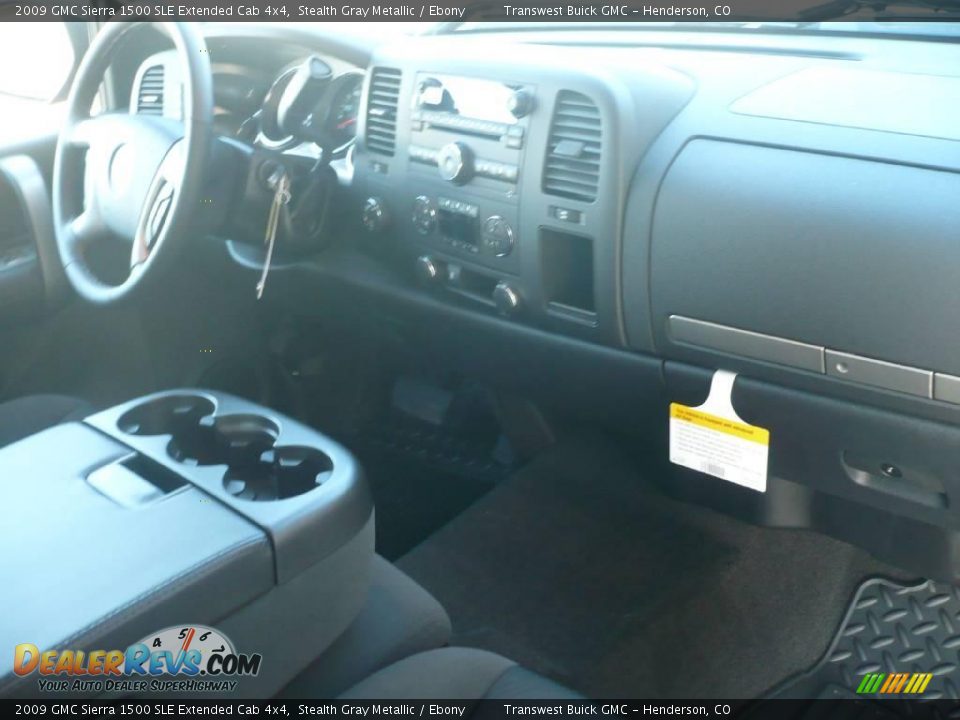 2009 GMC Sierra 1500 SLE Extended Cab 4x4 Stealth Gray Metallic / Ebony Photo #6