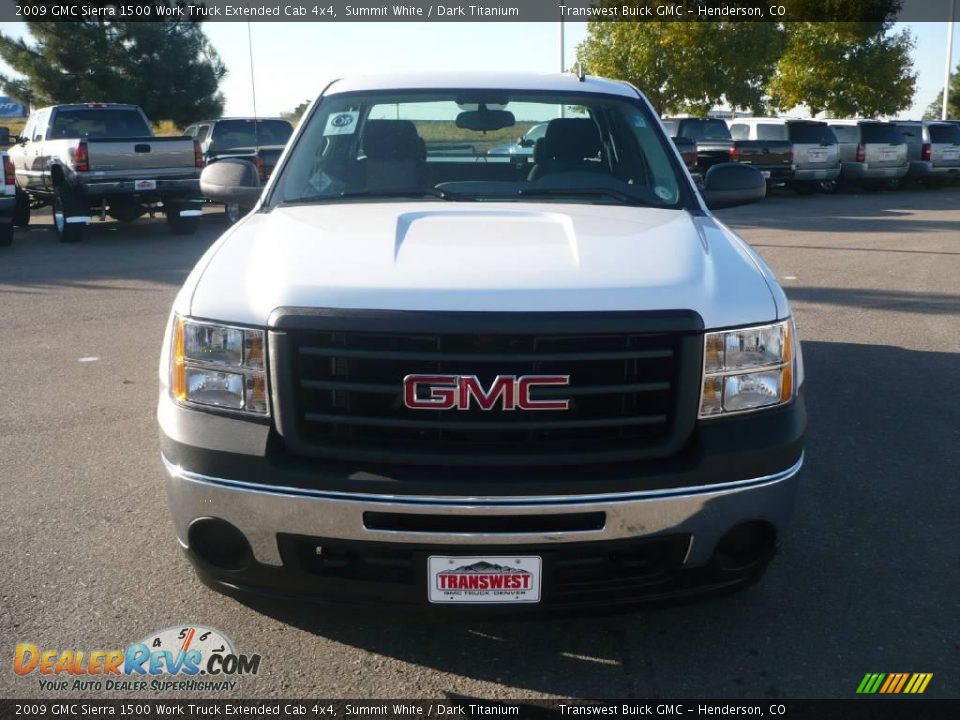 2009 GMC Sierra 1500 Work Truck Extended Cab 4x4 Summit White / Dark Titanium Photo #2