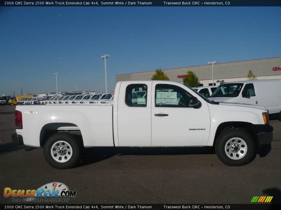 2009 GMC Sierra 1500 Work Truck Extended Cab 4x4 Summit White / Dark Titanium Photo #3