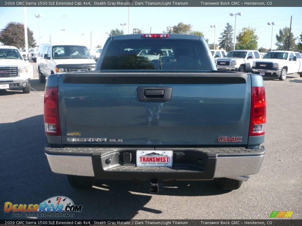 2009 GMC Sierra 1500 SLE Extended Cab 4x4 Stealth Gray Metallic / Dark Titanium/Light Titanium Photo #4