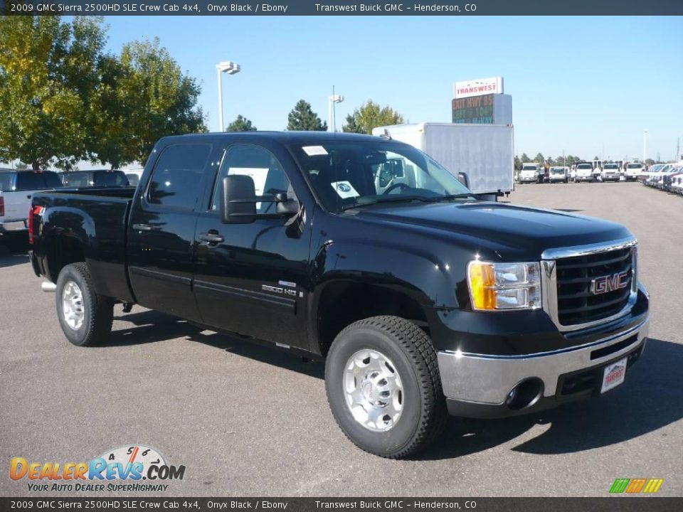 2009 GMC Sierra 2500HD SLE Crew Cab 4x4 Onyx Black / Ebony Photo #1
