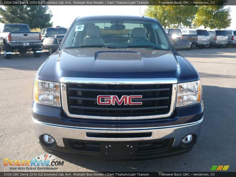 2009 GMC Sierra 1500 SLE Extended Cab 4x4 Midnight Blue Metallic / Dark Titanium/Light Titanium Photo #2