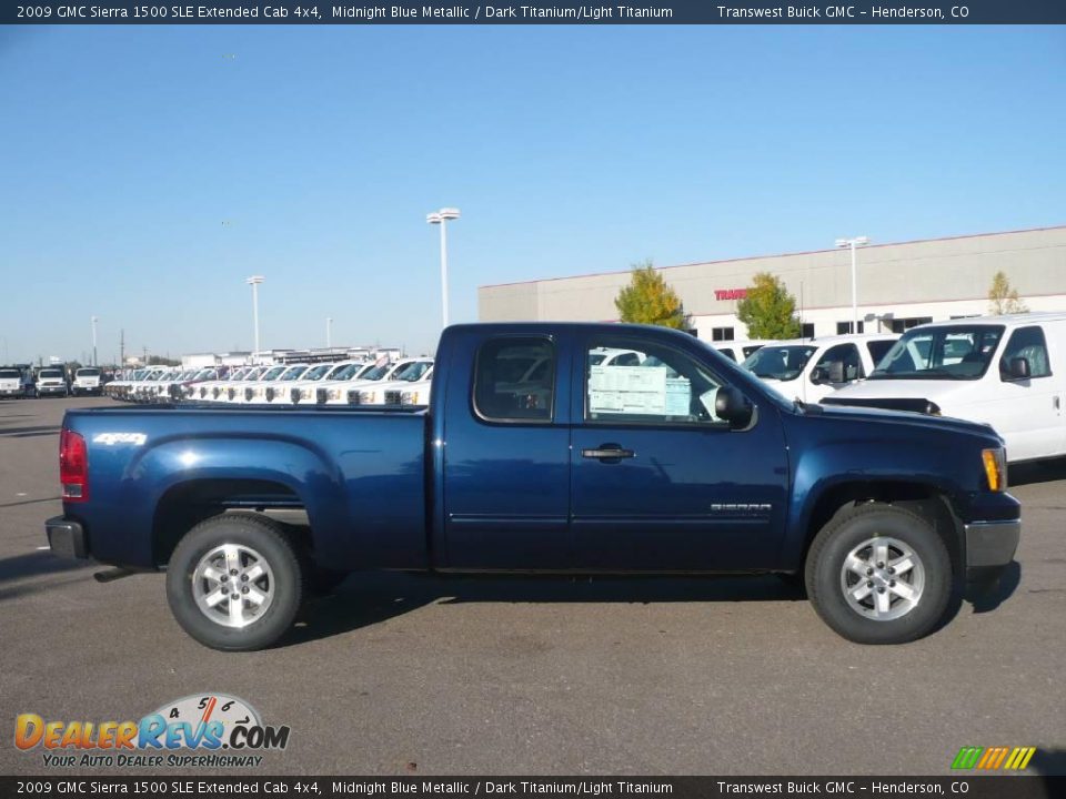2009 GMC Sierra 1500 SLE Extended Cab 4x4 Midnight Blue Metallic / Dark Titanium/Light Titanium Photo #3