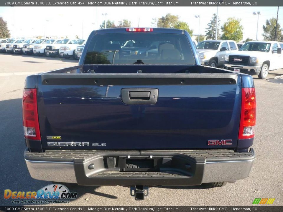 2009 GMC Sierra 1500 SLE Extended Cab 4x4 Midnight Blue Metallic / Dark Titanium/Light Titanium Photo #4