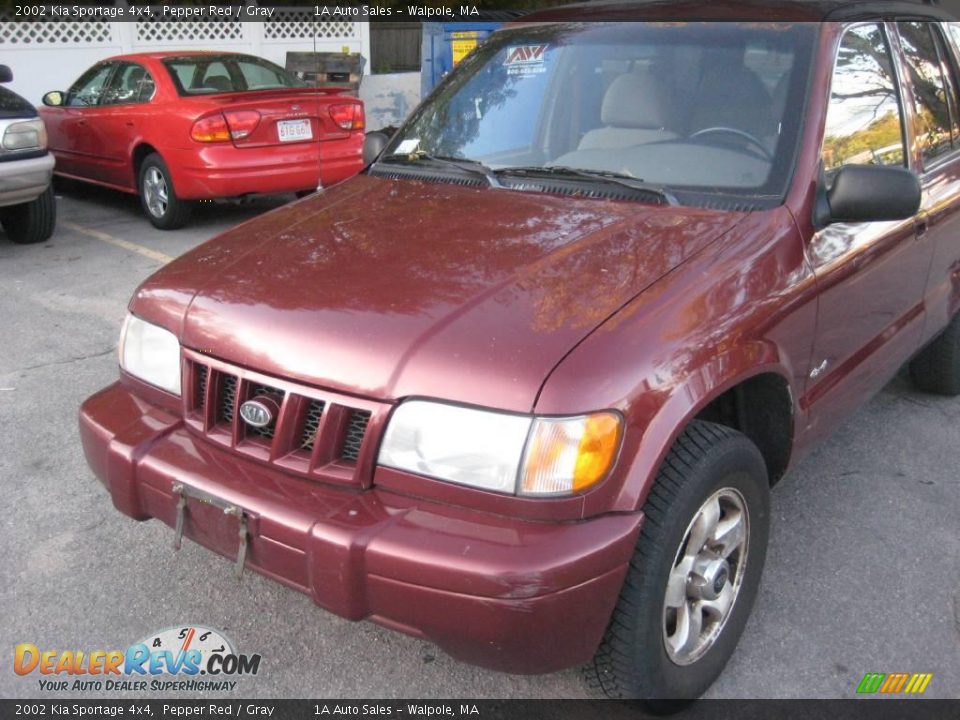 2002 Kia Sportage 4x4 Pepper Red / Gray Photo #7