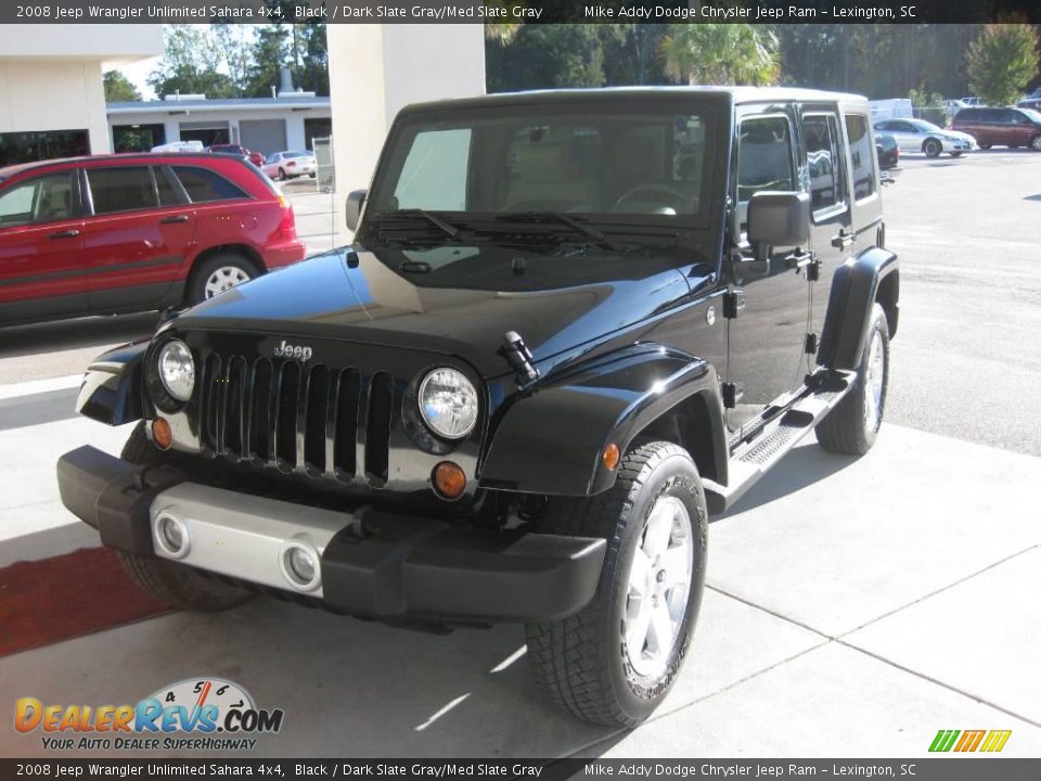 2008 Jeep Wrangler Unlimited Sahara 4x4 Black / Dark Slate Gray/Med Slate Gray Photo #1