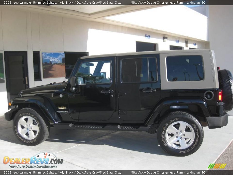 2008 Jeep Wrangler Unlimited Sahara 4x4 Black / Dark Slate Gray/Med Slate Gray Photo #2