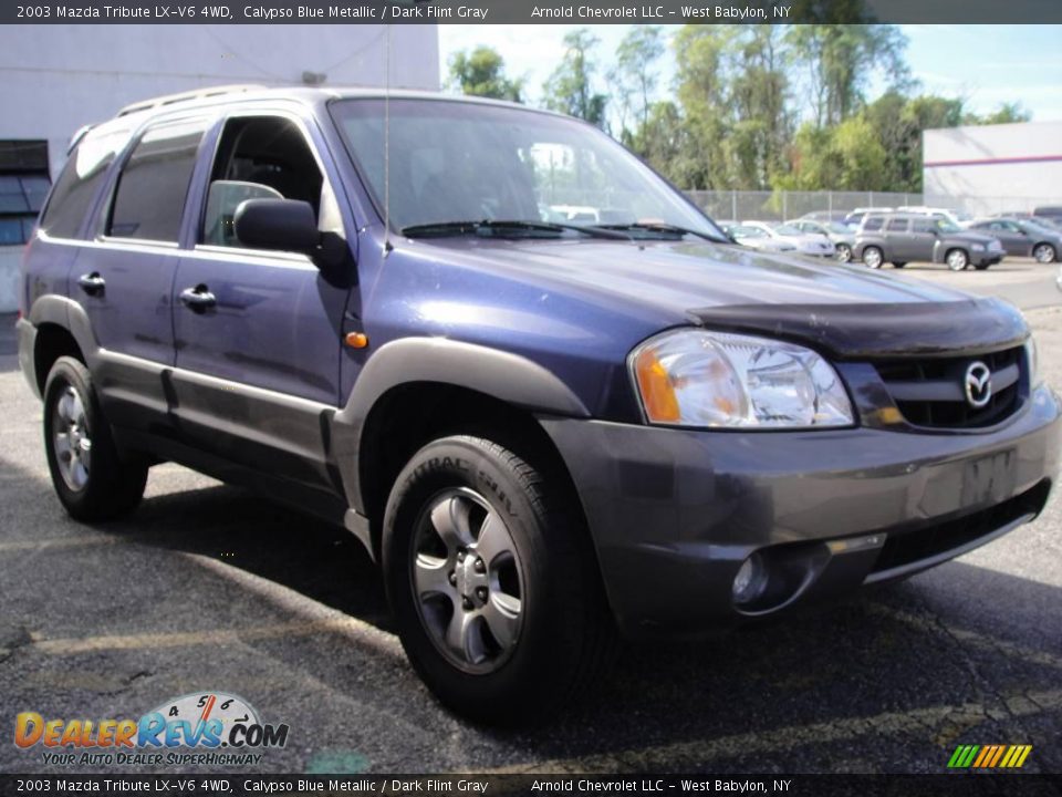 2003 Mazda Tribute LX-V6 4WD Calypso Blue Metallic / Dark Flint Gray Photo #6