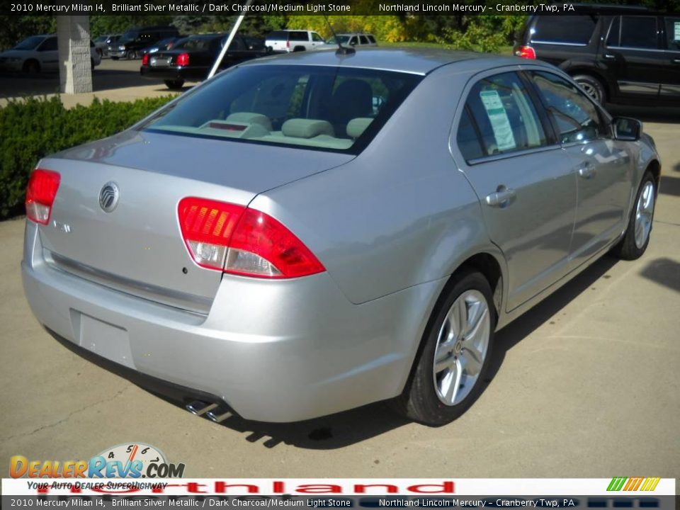 2010 Mercury Milan I4 Brilliant Silver Metallic / Dark Charcoal/Medium Light Stone Photo #2