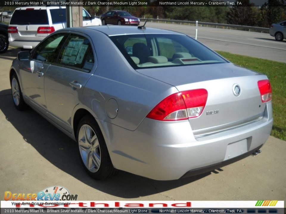 2010 Mercury Milan I4 Brilliant Silver Metallic / Dark Charcoal/Medium Light Stone Photo #4