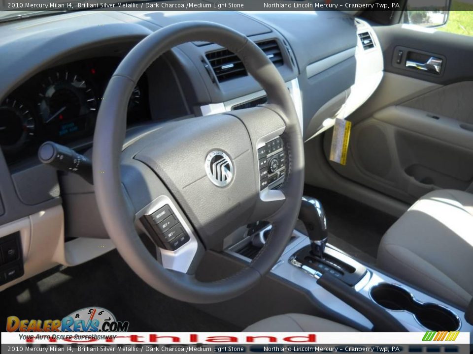 2010 Mercury Milan I4 Brilliant Silver Metallic / Dark Charcoal/Medium Light Stone Photo #7