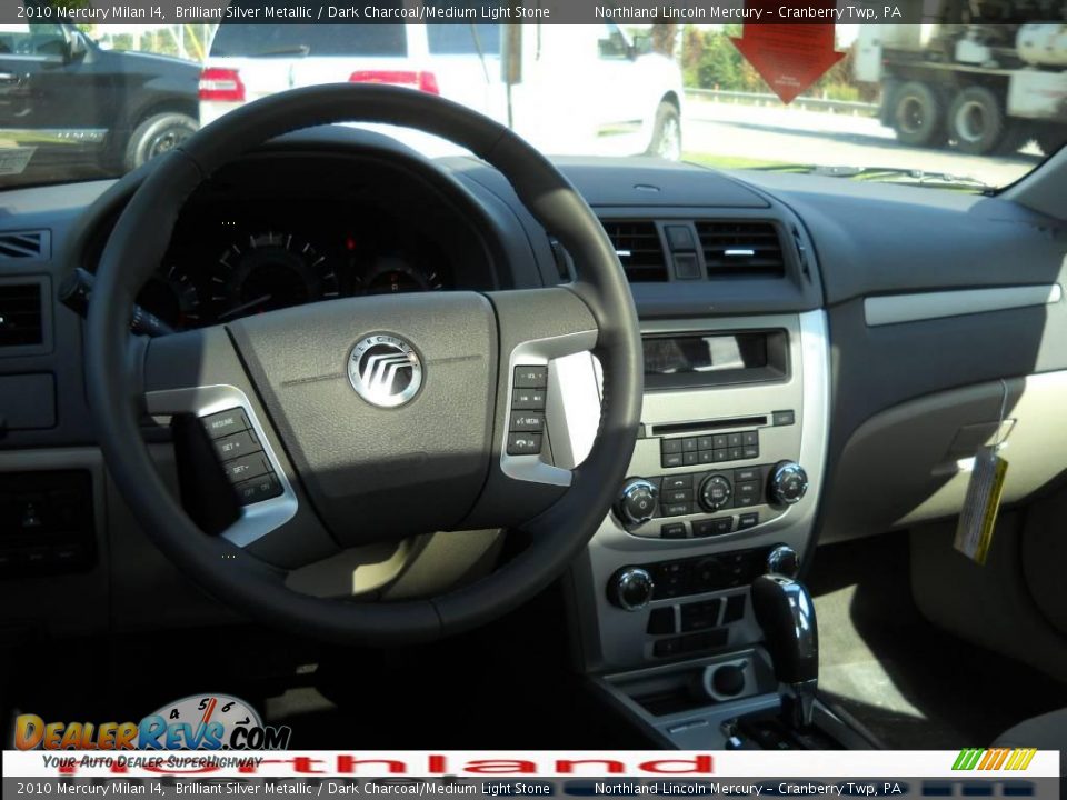 2010 Mercury Milan I4 Brilliant Silver Metallic / Dark Charcoal/Medium Light Stone Photo #11