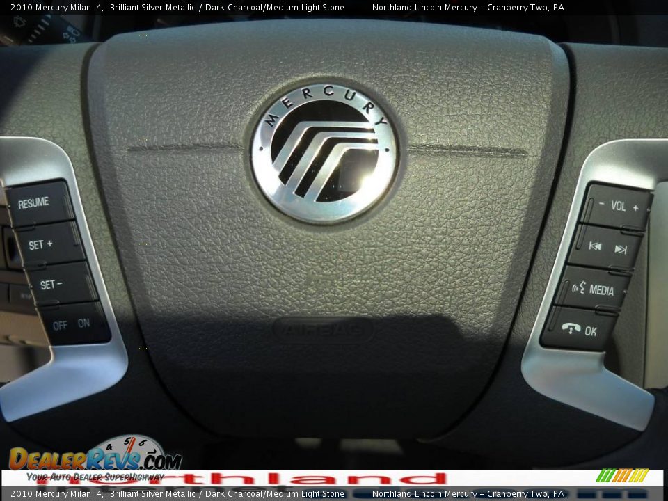 2010 Mercury Milan I4 Brilliant Silver Metallic / Dark Charcoal/Medium Light Stone Photo #19