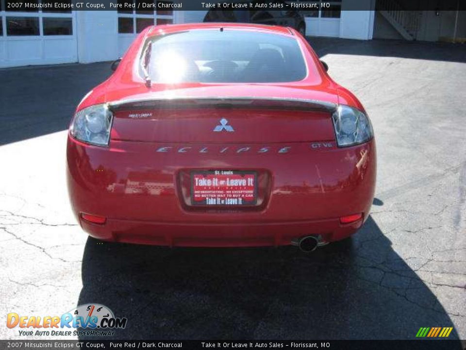 2007 Mitsubishi Eclipse GT Coupe Pure Red / Dark Charcoal Photo #14