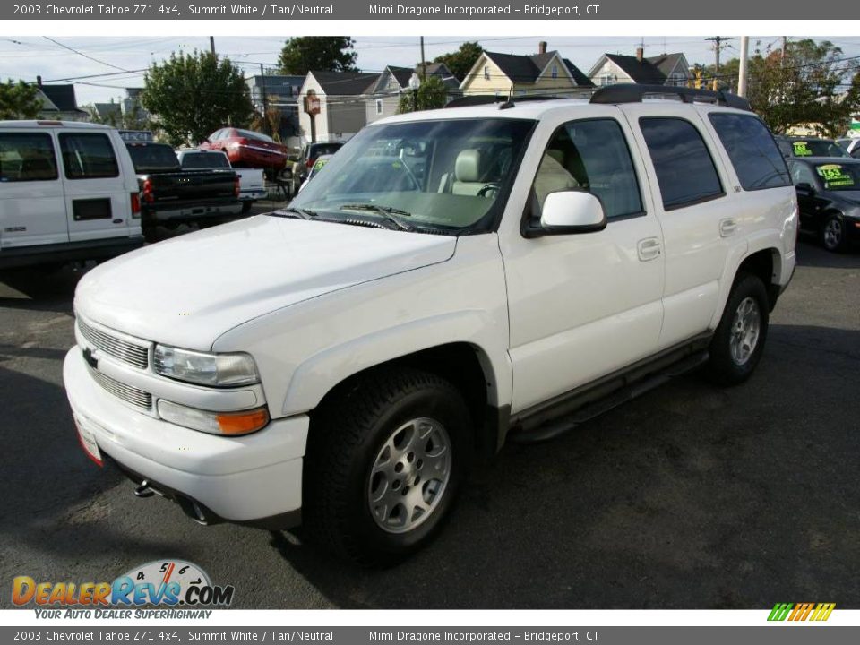 2003 Chevrolet Tahoe Z71 4x4 Summit White / Tan/Neutral Photo #1
