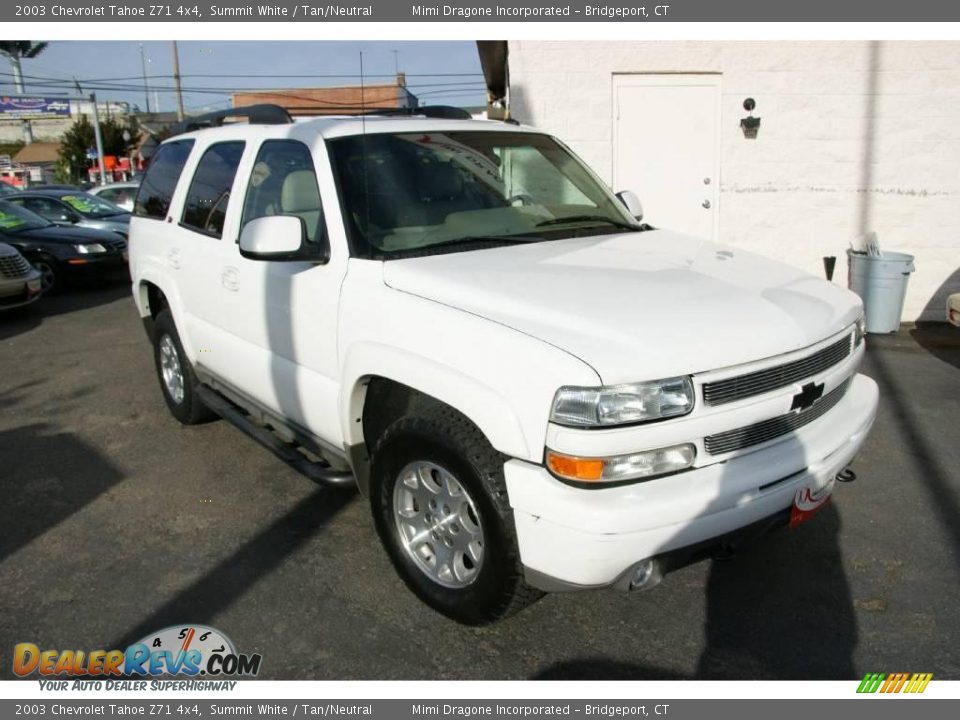2003 Chevrolet Tahoe Z71 4x4 Summit White / Tan/Neutral Photo #3