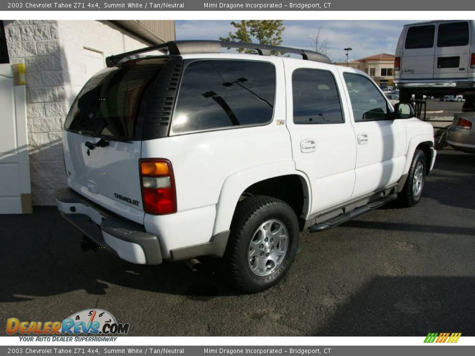 2003 Chevrolet Tahoe Z71 4x4 Summit White / Tan/Neutral Photo #4